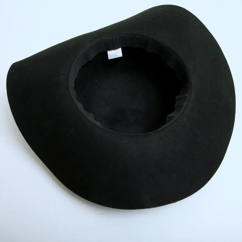 Black Wide Brim‎ Floppy Hat - Picture 5 of 7